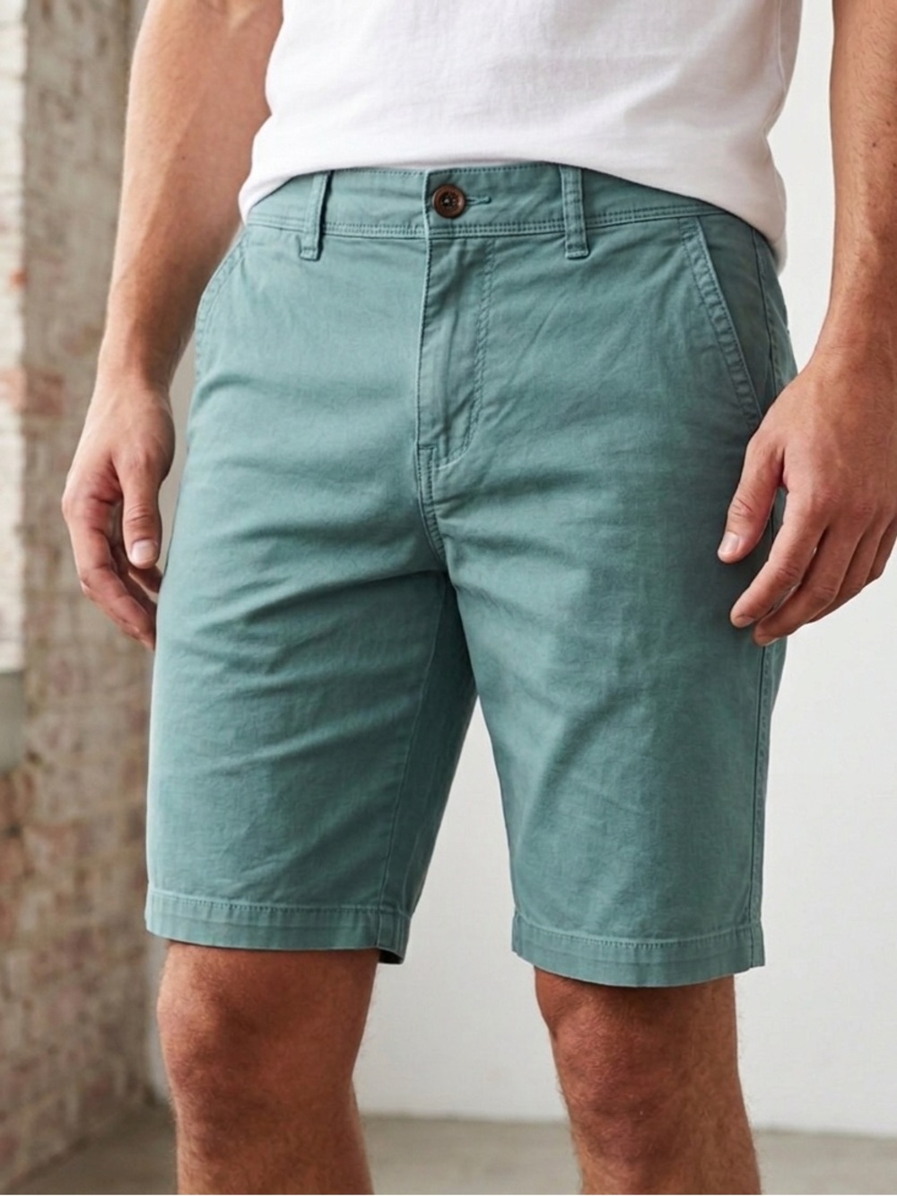 Aéropostale Men’s Chino Shorts Size 30 Light Sea Foam Green Stretch Cotton